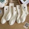 Thick, Warm and Cute Cartoon Sleeping Socks for Women In Autumn and Winter, White Soft and Fluffy Floor Socks with Fleece