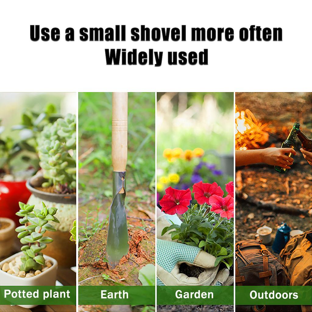 Household Garden Tool Shovel,Stainless Steel Gardening Tool with Wooden Handle,easy To Remove Grass & Dig Soil Transplant Shovel