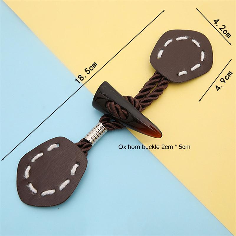 2 Buc. Lemn Piele Corn Nasture Toggle Craft Butoni Palton Accesorii Cusut DIY