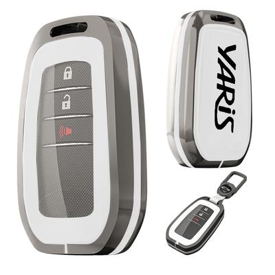 Yamlten Yaris Raktų Dėklas, TPU Surinkimo Raktų Dėklas, Cinko Metalas, Yaris Automobilio Raktų Laikiklis, Lengvas, Atsparus Vandeniui, Atsparus Dėmėms, Neslystantis, Baltas
