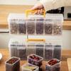 Detachable Spice Storage Box Multi-compartment Moisture-proof Food Storage Box Transparent Kitchen Storage Organizer