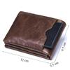 Genuine Leather Engraving Wallet Men Vintage Brand Money Bag Zip Coin Purse Wallets Bifold High Quality Card Holder