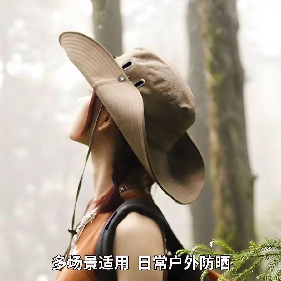 Three-pack western cowboy hats, fisherman hats, women's sun protection hats, outdoor sunshade hats, hiking and mountaineering hats, men's large head