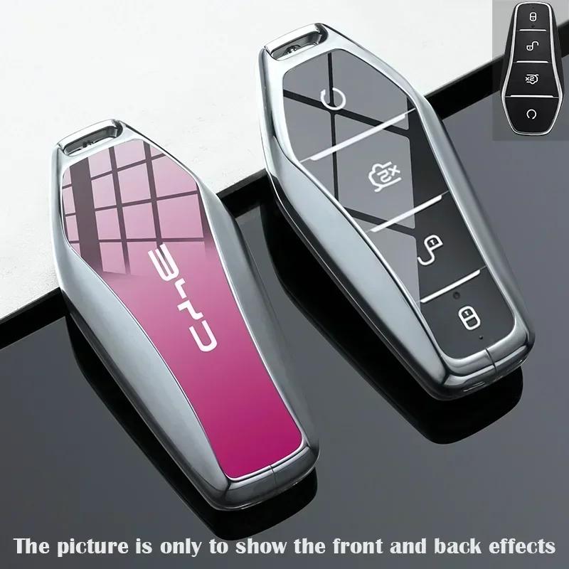 

Fashion Zinc Alloy Car Remote Key Case Full Cover Shell Key Bag Protection Key buckle for BYD ATTO 3 Yuan Plus Accessories