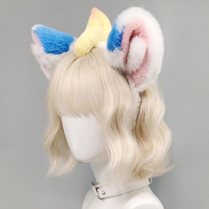 High Elasticity Plush Headbands Featuring Cute Mythical Ears Face Washing Soft Material Sensitive Skin Friendly