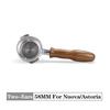58MM bodenloser Siebträger Zwei-Ohren 2 Tassen Korb Holzgriff Für Nuova Simonelli Espressomaschine Kaffeemaschine Barista Werkzeuge