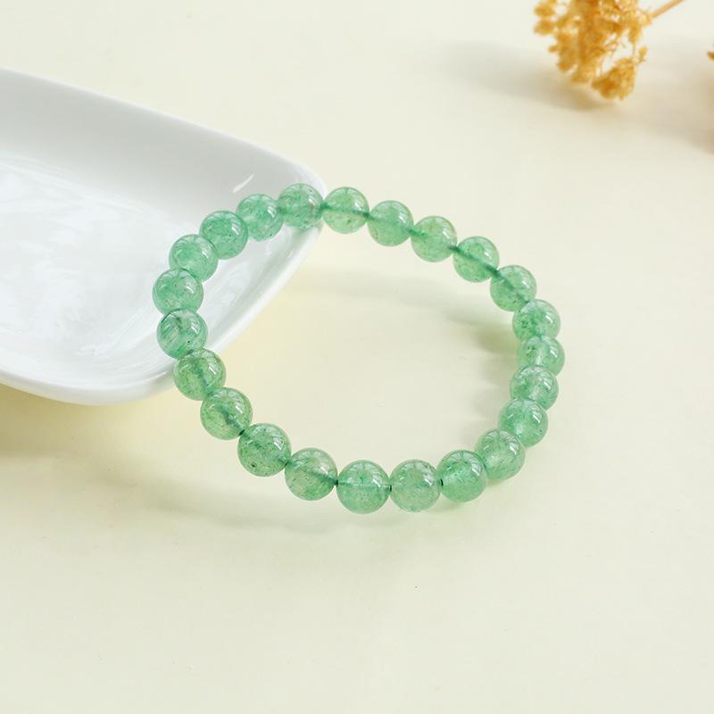 Natural Green Strawberry Bracelet Beaded Beads Diy Jewelry Green Crystal Bracelet Jewelry