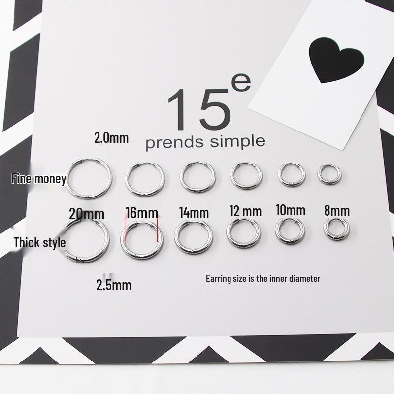 Trendy European & American Hypoallergenic Stainless Steel Hoop Earrings