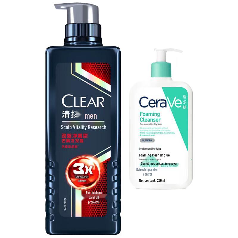 CeraVe Soothing Cleanser & Clear Men s Anti-Dandruff Shampoo Bundle