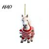 Unique Christmas Ornaments Pony Ornament 2D Acrylic Hanging Decor for Car Premium And Tree Cute Horse Design Holiday Gift Kids Theme
