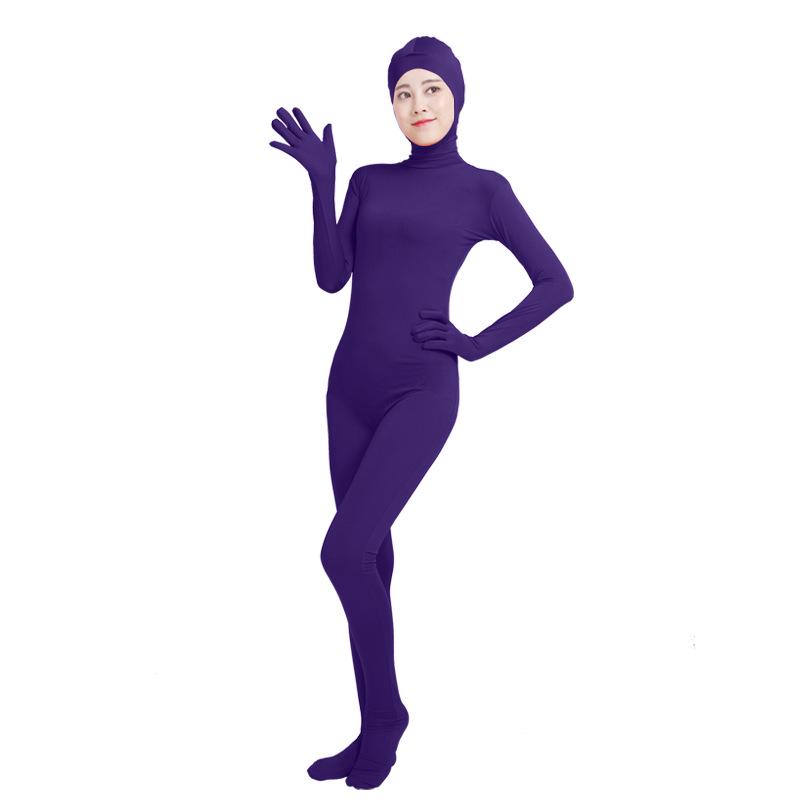 Mono de lycra de cuerpo entero con cara abierta para cosplay de actuación en escenario de anime