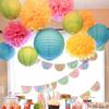 Top Quality 18pcs DIY Handmade Painting Chinese Paper Lantern Ball Wedding Christmas Event Party Round Paper lantern Decorations