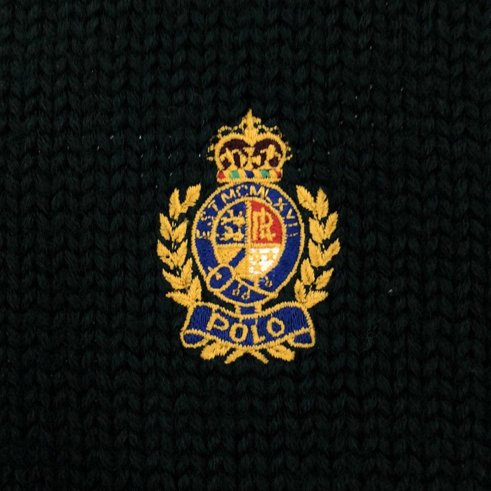 POLO RALPH LAUREN 90s Wool Old Logo embroidery Long sleeve sweater L knit Men's Used