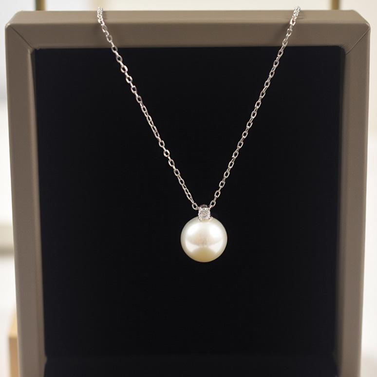 Natural Freshwater Pearl Necklace Women s Summer S925 Sterling Silver Simple Princess Diana Pendant Light Luxury Luxury Collarbone Chain 2026 45CM
