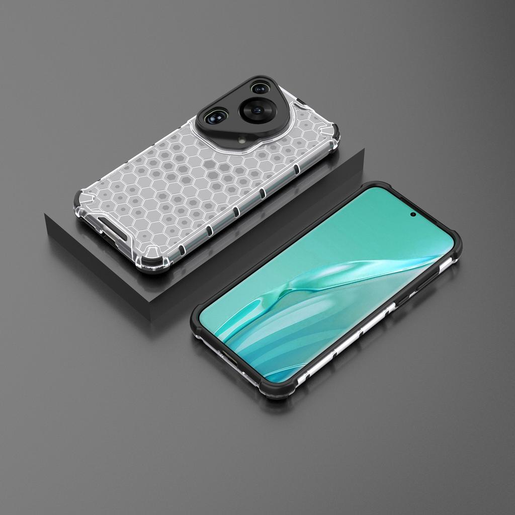 For Huawei Pura 70 Ultra Case Honeycomb Design PC+TPU Hybrid Phone Cover