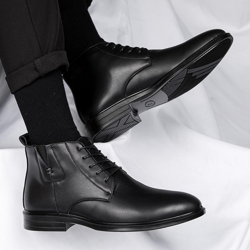 Handmade Leather Men Chelsea Boots Leisure Walk Brogue Shoes Fashion Casual Business Man Ankle Boots Formal Dress Footwear Botas