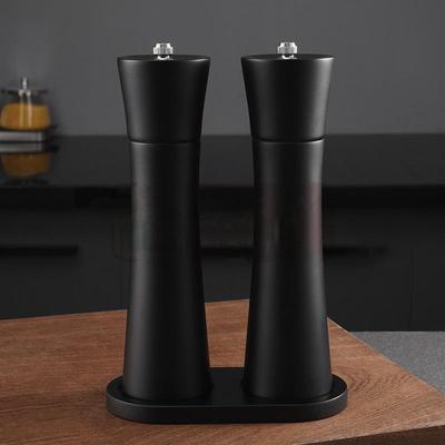 Multi Purpose Pepper Grinder,With Base Set,Small Waist Pepper Grinder,Cylindrical,Ceramic Core Salt Spice Mill,Salt Shaker,8Inch
