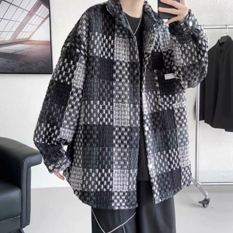 Chic Men's Plaid Jacket: Rogue Design, Winter Lapel, Casual American Style