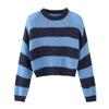 Gestreifter Mohair Cropped Strickpullover im koreanischen Stil - Damen Herbst/Winter Neuankunft
