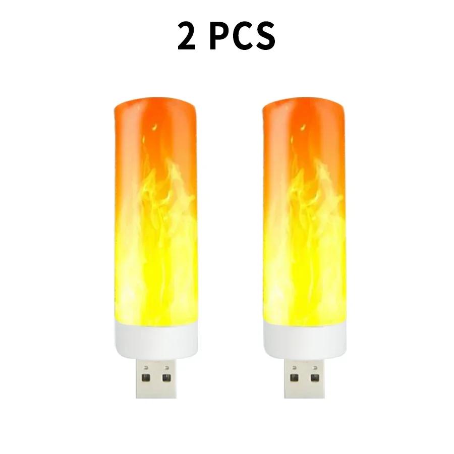 USB LED Flame Light Dynamic Flame Effect Fire Light Bulb USB Atmosphere Light LED Corn Bulb Garden Decor Flickering Lamp