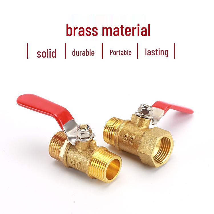 Valvola a sfera rapida con manico rosso in rame 1/8" 1/4" 3/8" Filettatura maschio/femmina Passante dritto