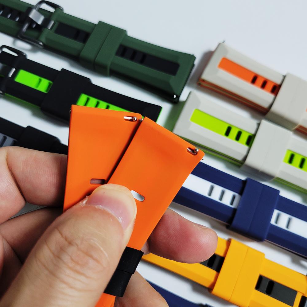22mm Two-tone Silicone Watch Starp For Huawei Watch GT 6 Pro 6 5Pro 5 46mm/Ultimate 2/5 46mm 4 3Pro Replacement Watch Band