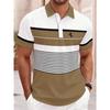 2026 Summer Men's Polo Shirt with Stripes Print Breathable Lightweight Comfortable Casual and Fashionable