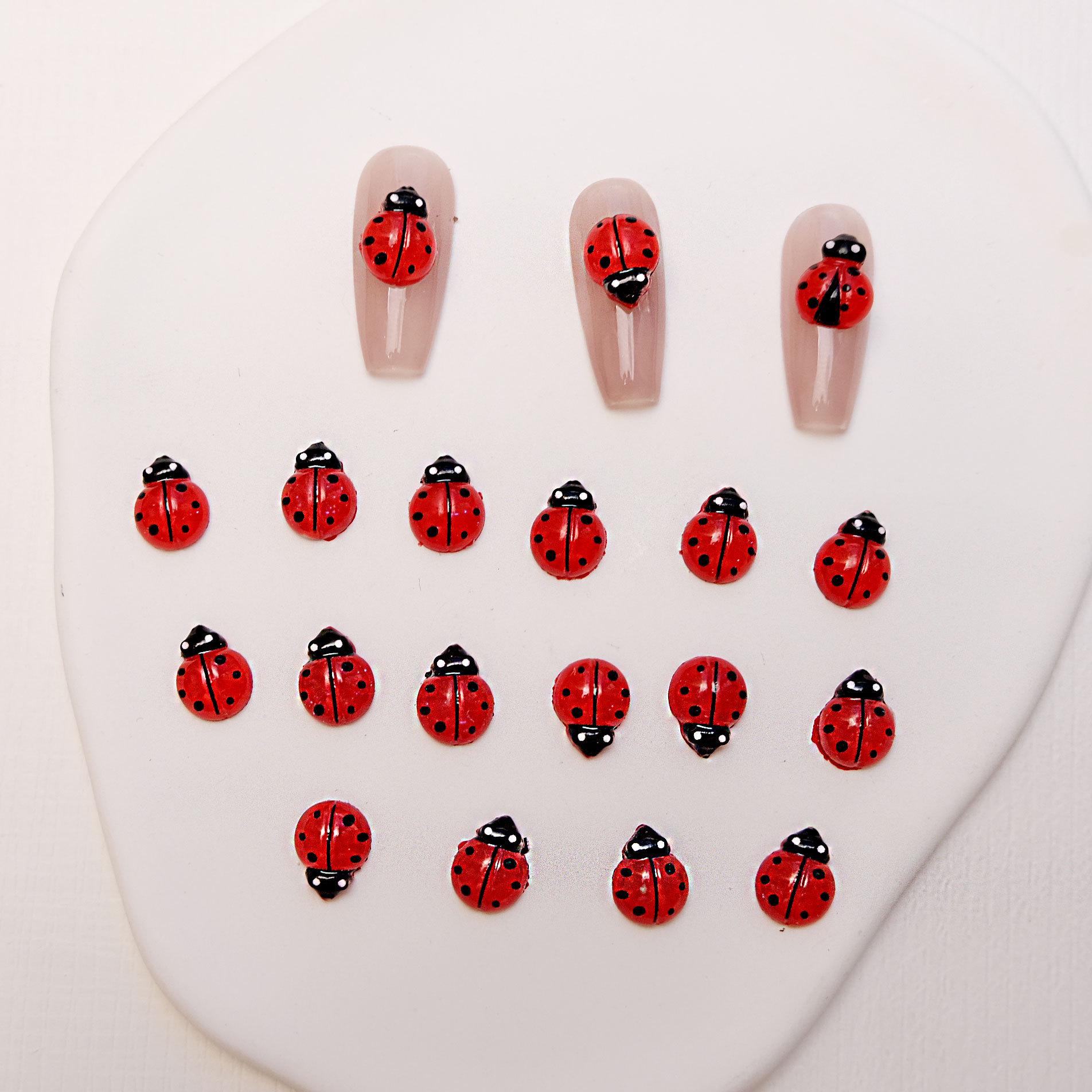 Ladybug 3D Cartoon Beetle Nail Art Rhinestones