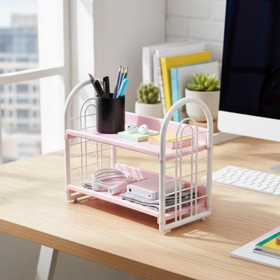 Mehrstufiges Wohnheim-Aufbewahrungs-Bücherregal Schreibtisch-Organizer Kunststoff-Regal für Schreibtisch im Büro Badezimmer Küche Kosmetik-Zubehör Werkzeuge