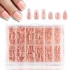 European American Medium Almond French Pointed Wearable False Nails - 360 Pieces