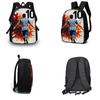 3PCS No.10 Football Player Rucksack Set | Roomy Casual Backpack with Matching Clutch & Tote Tote, Ideal for Daily Use
