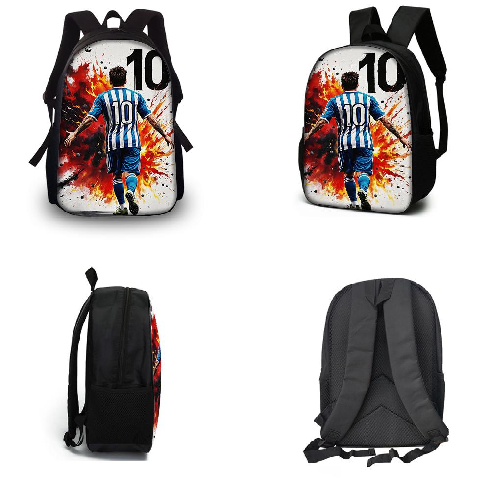 3PCS No.10 Football Player Rucksack Set | Roomy Casual Backpack with Matching Clutch & Tote Tote, Ideal for Daily Use