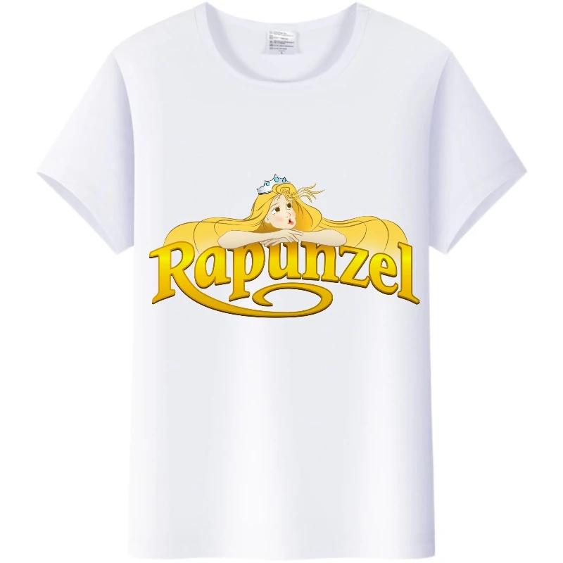 Disney Cartoon Women Blouses Tangled Princess T-shirts Summer Tops Korean Streetwear Y2k Harajuku Oversized Clothes Girl Tshirts