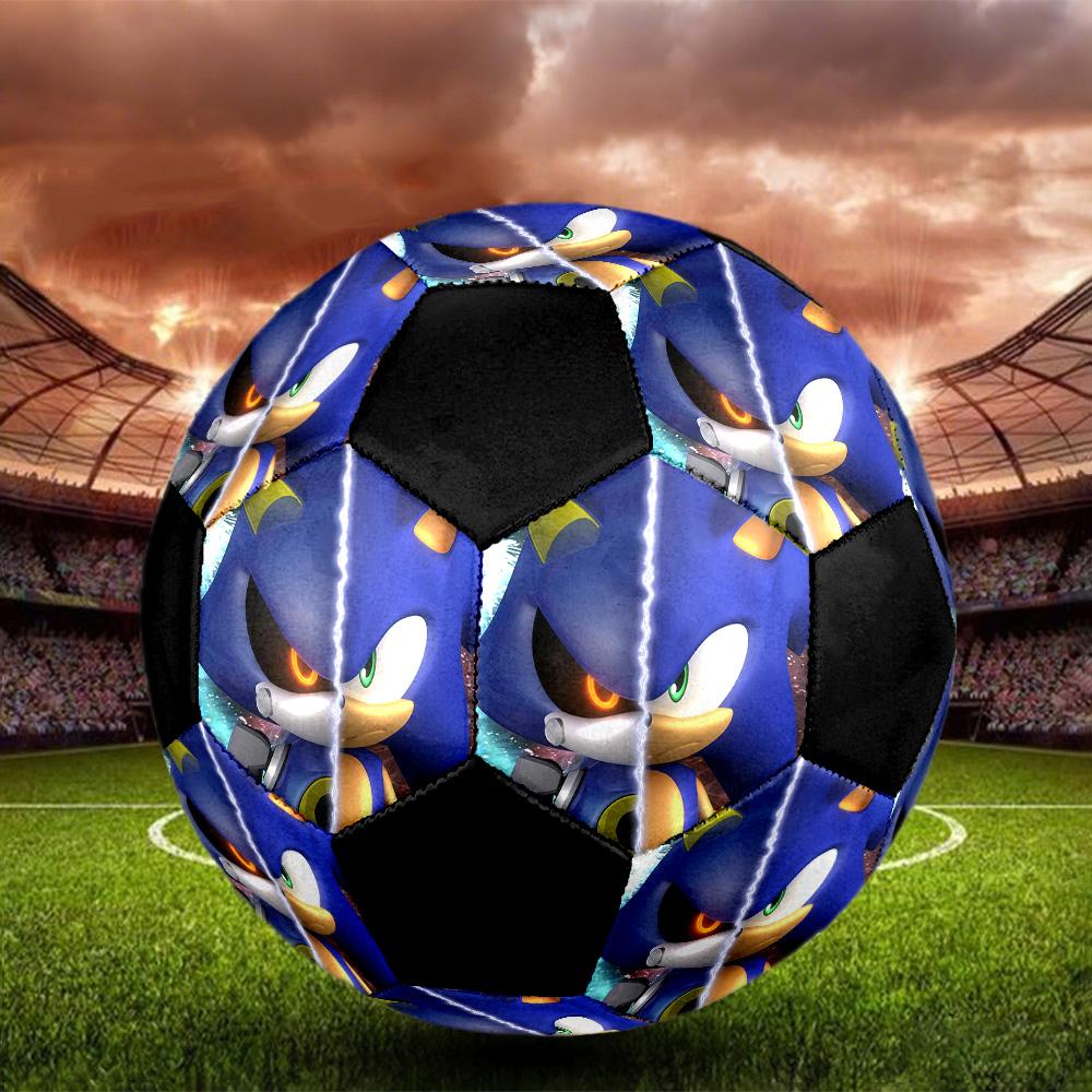 Sonic Rainbow Soccer Ball Colorful All Ages Machine Stitched PVC Competition Ready Durable High-Bounce.SIZE5