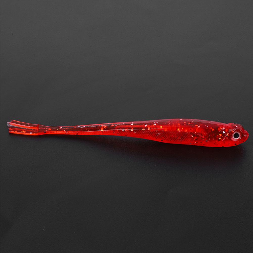 10pcs Freshwater Seawater PVC Fishing Bait 13cm Lifelike Soft Lures Accessory (Red)
