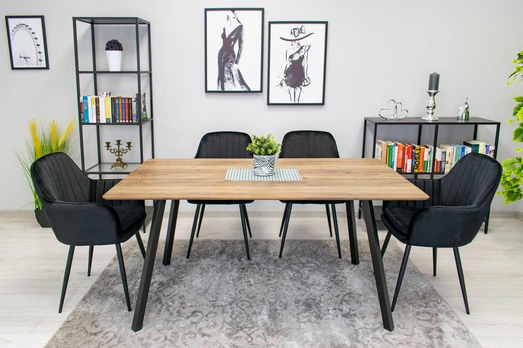 LUGO Chair - Black Velvet / Black Legs X 1