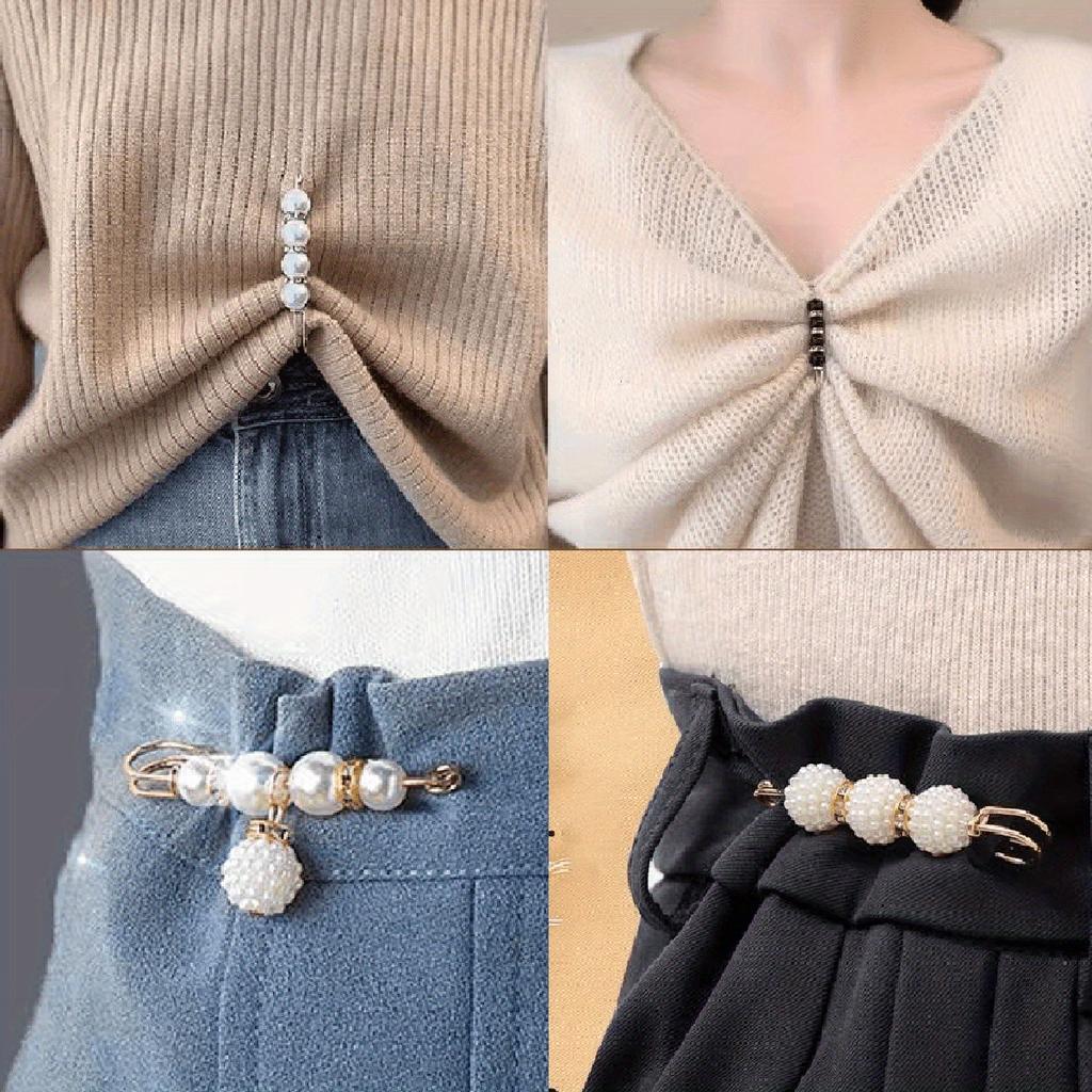 1 PC Versatile Brooch Style Waist Cincher, Adjustable Metal Waist Reducer For Pants, Jeans, Fashionable Waist Clip,Detachable Waist Snaps