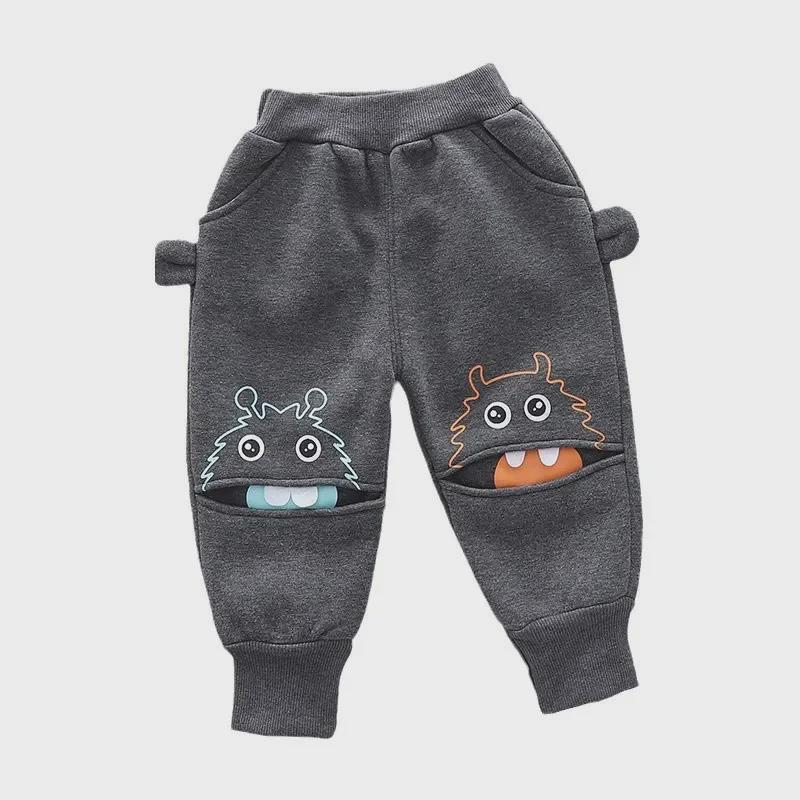 "2024 Kids' Cute Cartoon Cotton Velvet Winter Sports Pants"