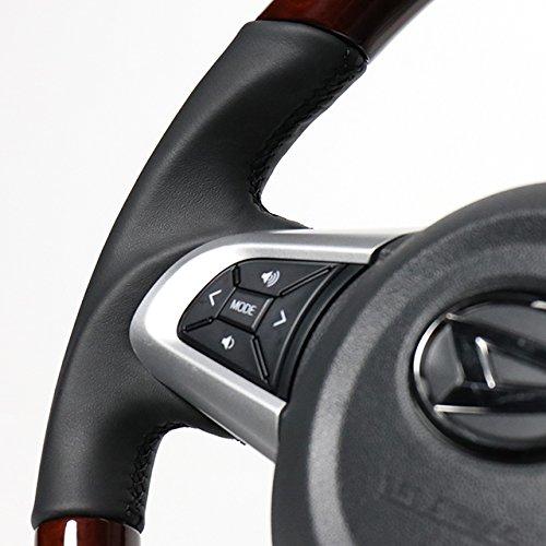 REAL Brown Wood Steering Wheel for Move (LA150), Stella, Cast (LA250), and Pixis Joy (M90-BRW-BK-MOV)