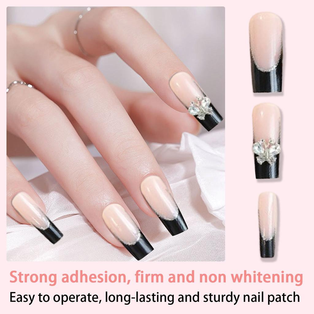 24 szt. Kawałki do paznokci Noszone paznokcie Lodowo przezroczyste Sztuczne paznokcie