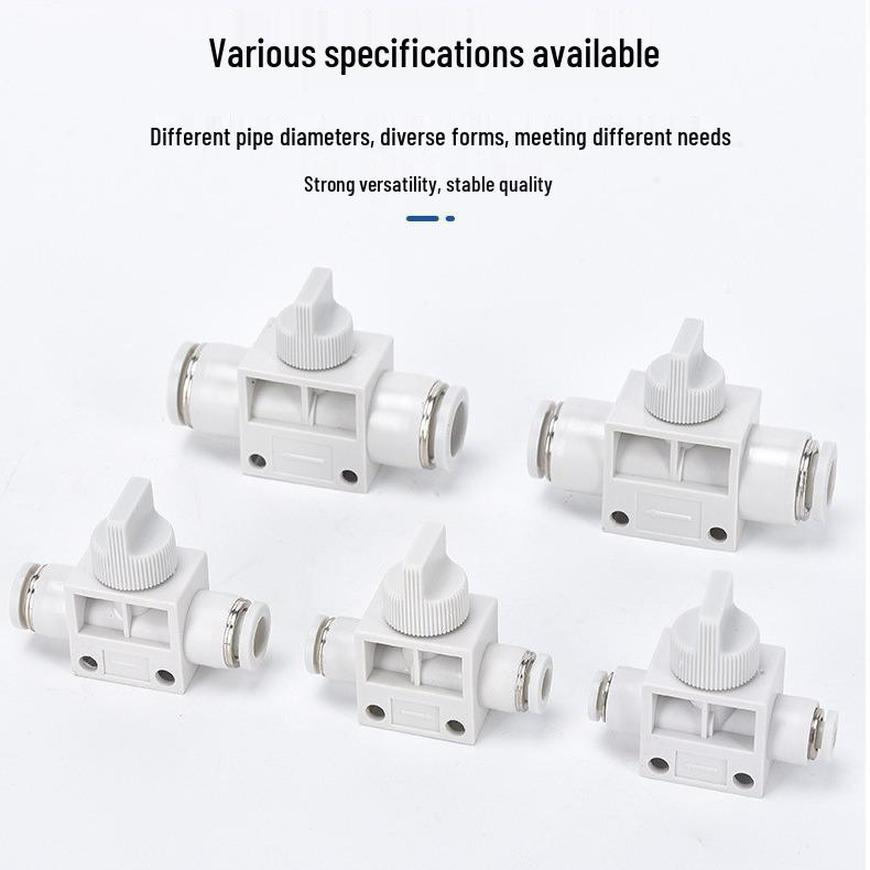 Pneumatic BUC-6-10 Hand Valve 8mm/12mm Air Hose Quick Connect Straight-Through Valve