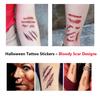 5 sztuk Halloweenowe Zombie Blizny Tymczasowe Tatuaże, Realistyczne Naklejki Blizny Fałszywych Ran na Halloweenowy Kostium Makijaż, Cosplay, Dekoracje Imprezowe