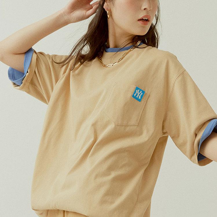 New MLB Fashion Sports Collection T Shirt Unisex Beige 31TS32131-50B