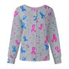 Women Long Sleeve Pattern Tops Pocket Working Stand-up Collar Single-breasted Protective Overalls Jacket Top Christmas