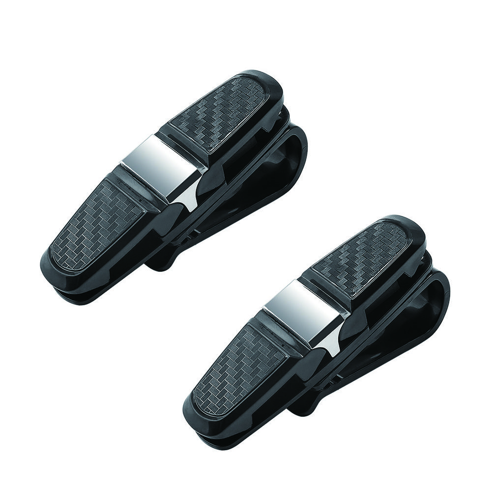 Pack of 2  Car Glasses Holders with Card Clip, Sunglasses Holder, 180° Rotating Glasses Clip with Cards, Double Ended Clip for All Vehicle Models