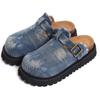 Retro and old baotou one-pedal slippers women's 2024 summer new denim upper soft sole fashion slippers