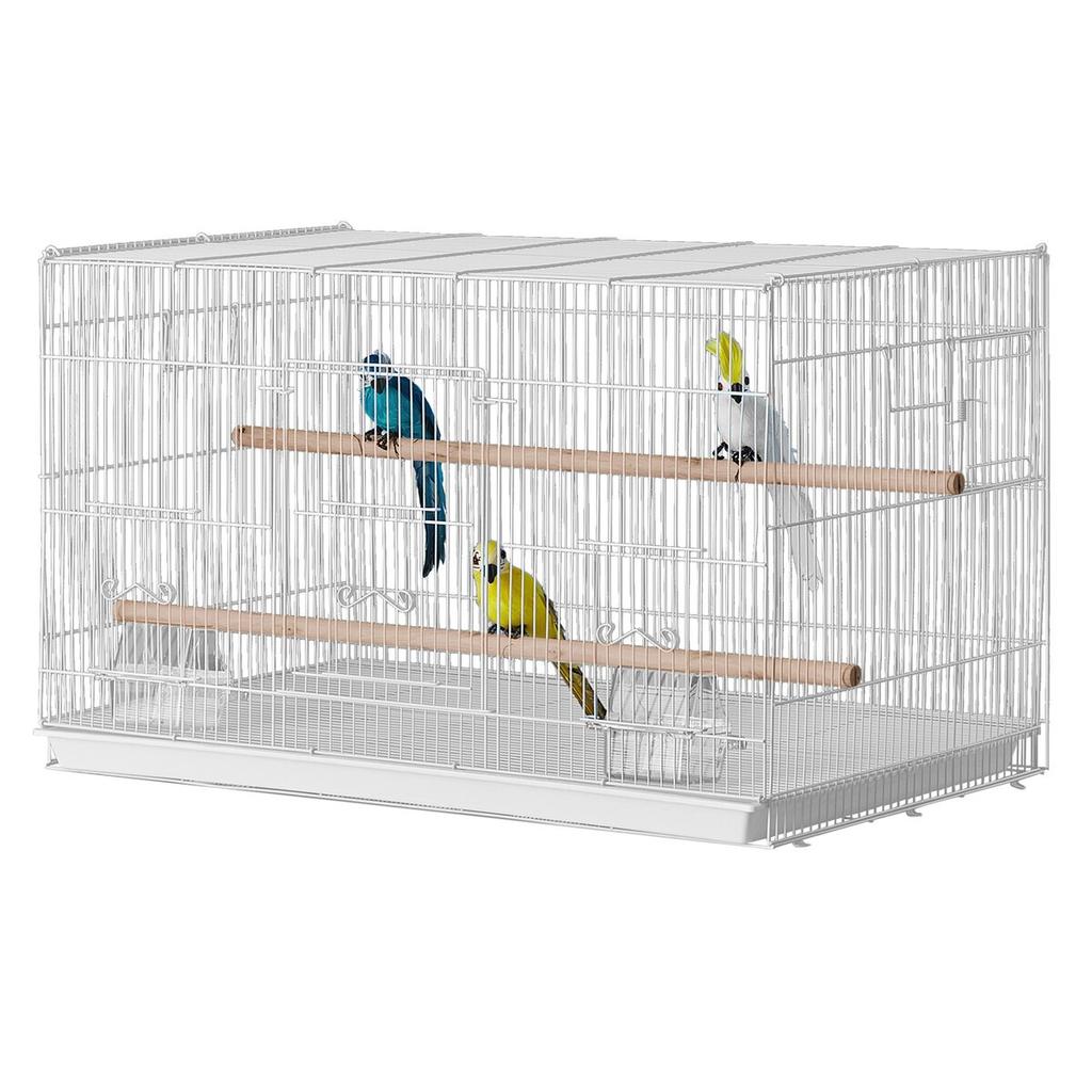 Bird Flight Cage 18 in Small Metal Parakeet Cage for Cockatiels White