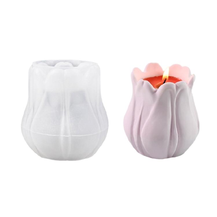 Silicone Candlestick Mold Cylinder Candle Jar Mould Decorative Candle Base Mold Easy Release Mold for Home Decorations
