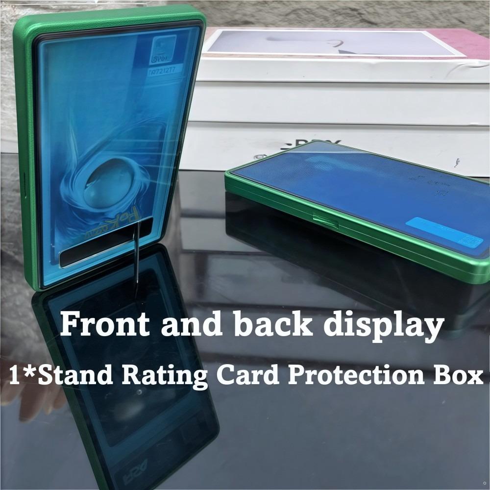 2-in-1 PSA/CGC Graded Card Protective Box Transparent with Stand Metal Magnetic Case Double-sided Glass UV Protection
