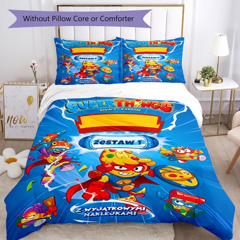 3pcs Superthings2 Pattern Bedding Set Duvet Cover Set Includes Duvet Cover &pillowcases, Perfect All Season Bedroom Decoration & Gift
